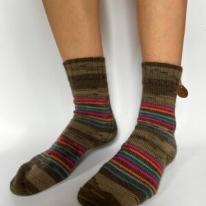 Vilnonės kojinės „Brown Rainbow"